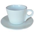 Classic White Porcelain Cappuccino Cup and Saucer