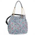 Womens Light Blue Half Chain Strap Tote Bag (C607) by SGN Moments