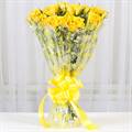 20 Yellow Roses in Cellophane Packing